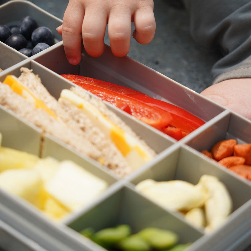 Melii Snackle Food Storage Container with Removable Divider Grey 4oz