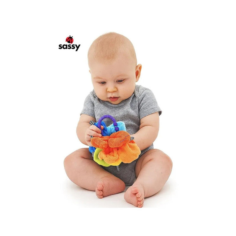 Sassy Crinkle Ball for Babies, Durable Non-Toxic Sensory Toy, Soft Textured Fabric
