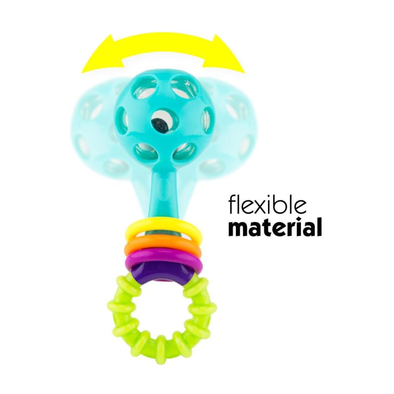 Sassy Peek-a-Boo Beads Rattle - Flexible Sensory Developmental Baby Toy 0m