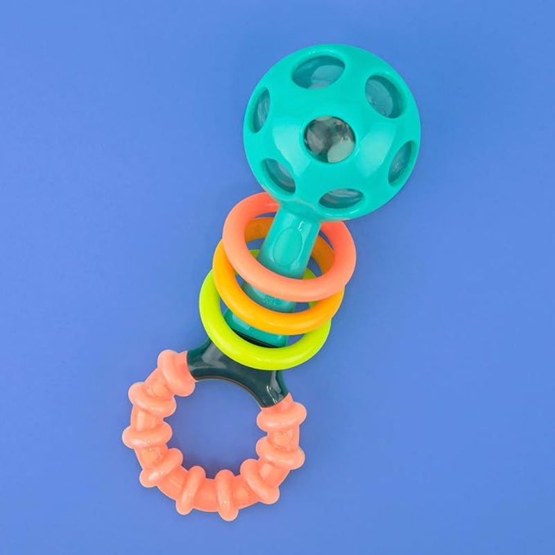 Sassy Peek-a-Boo Beads Rattle - Flexible Sensory Developmental Baby Toy 0m