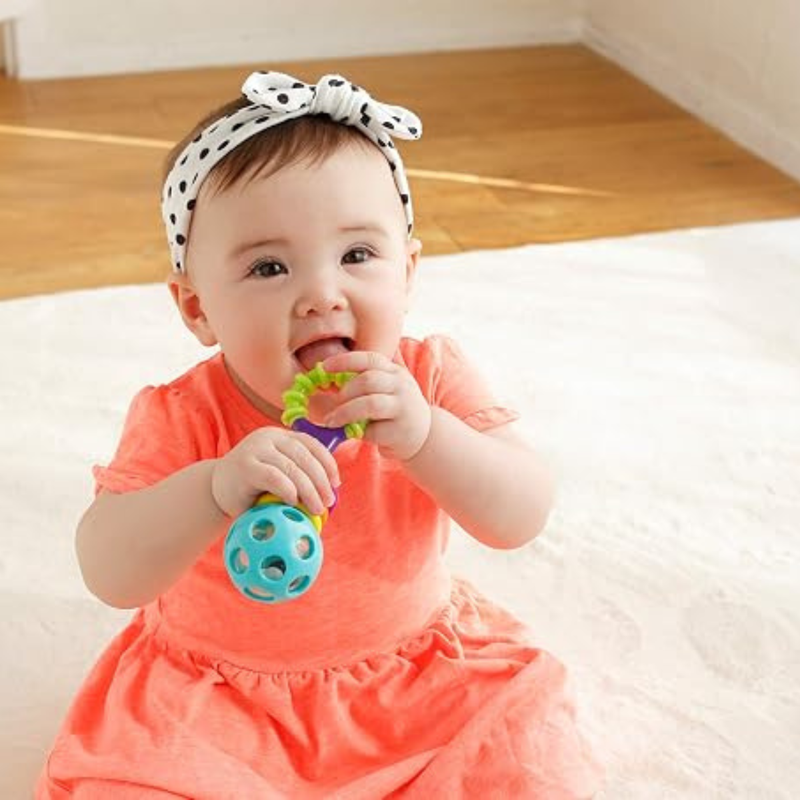 Sassy Peek-a-Boo Beads Rattle - Flexible Sensory Developmental Baby Toy 0m