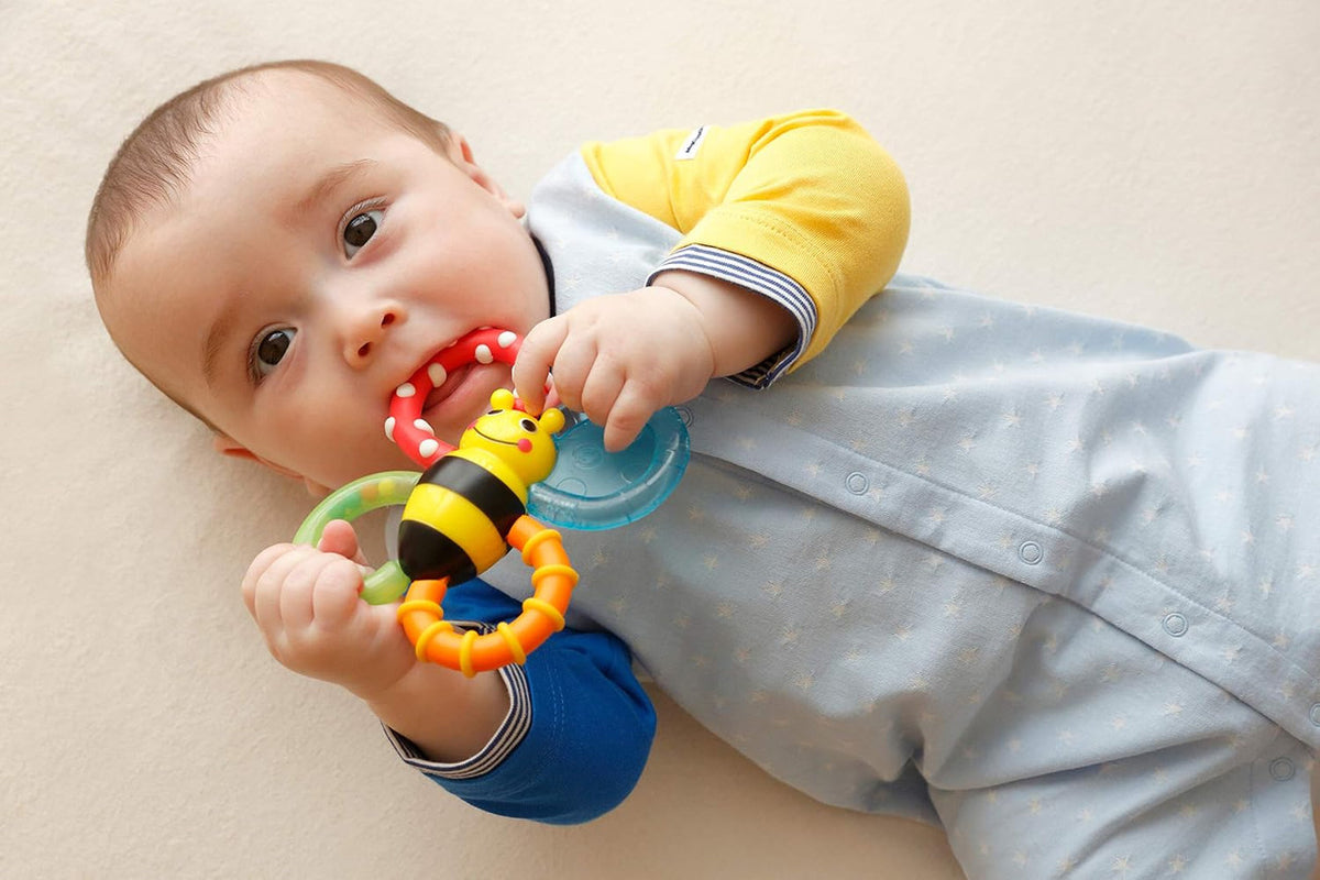 Sassy Bumble Bites Baby Teether Rattle, 3 Months+
