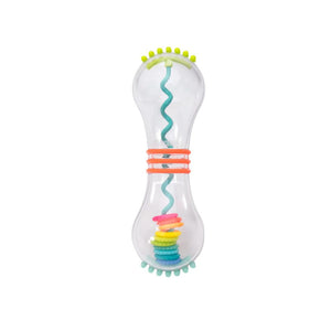 Sassy Flip & Fall Baby Rattle with Cascading Rainbow Spinner Discs (0m+)