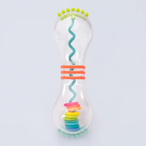 Sassy Flip & Fall Baby Rattle with Cascading Rainbow Spinner Discs (0m+)