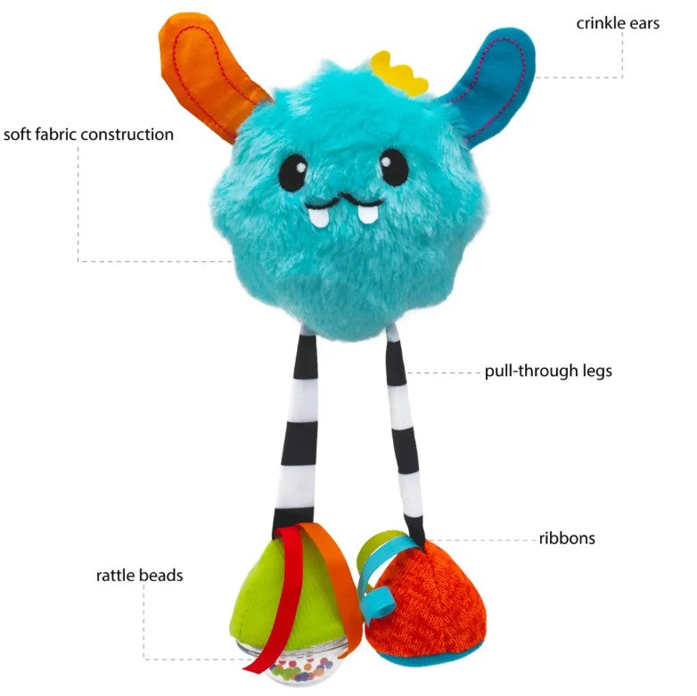 Sassy Confetti Hug & Tug Yeti Chime Toy, Attachable, 0M+