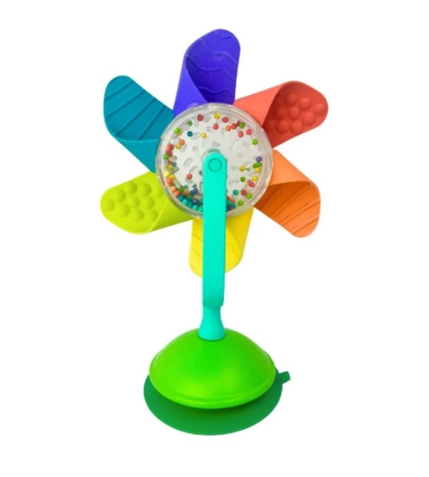 Sassy Pinwheel Spinner Tray Toy - High Chair Suction Cup Educational Toy
