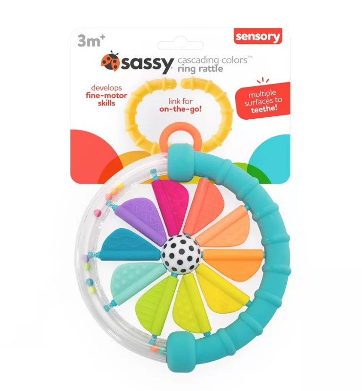Sassy Toys Cascading Colors Rattle & Links 3m+ Assorted