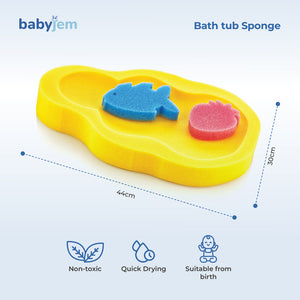 BabyJem Baby Bath Sponge, 0+ Months, Yellow