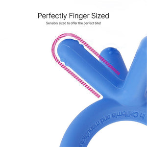 Comotomo - Silicone Baby Teether - Blue 3 Months +