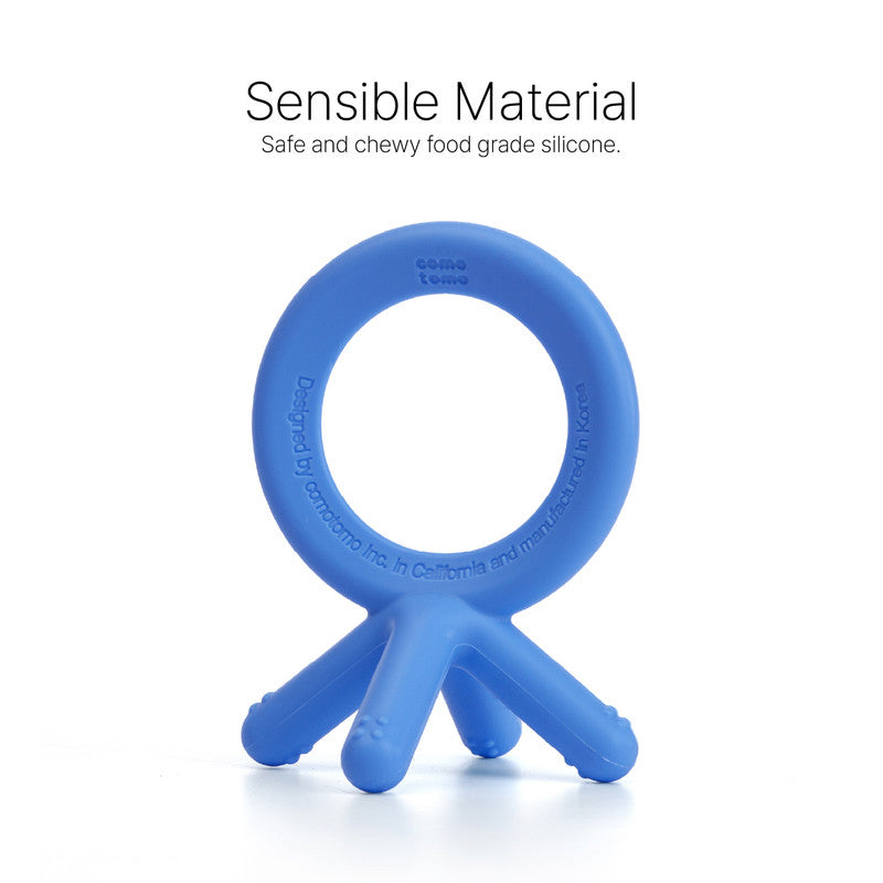 Comotomo - Silicone Baby Teether - Blue 3 Months +