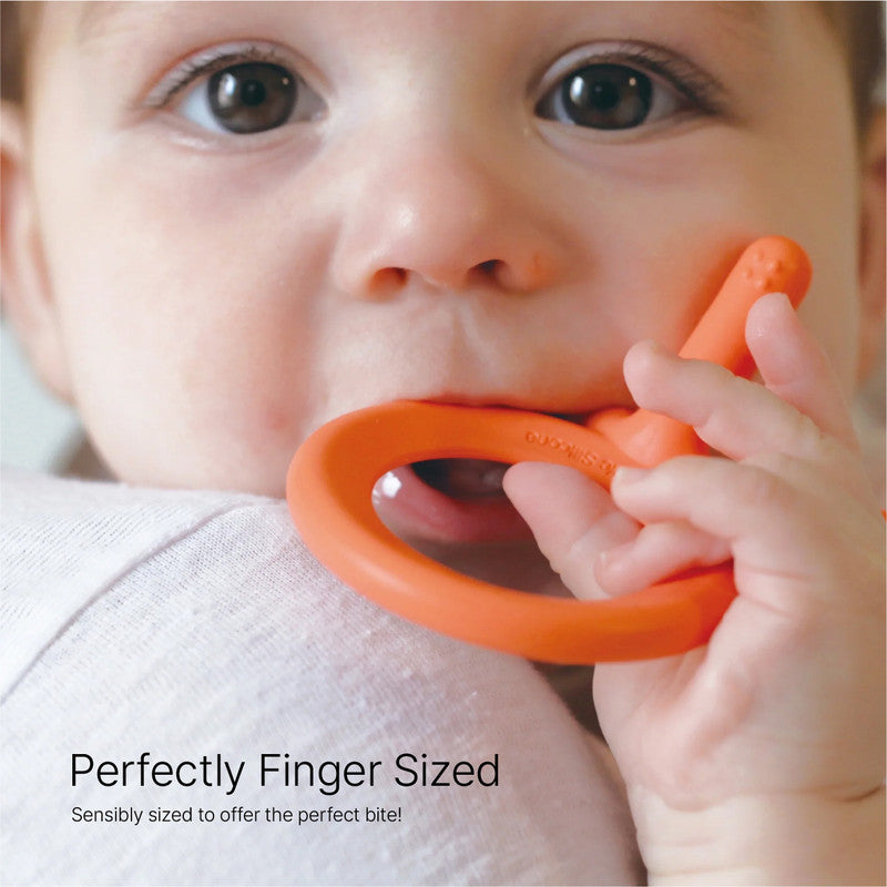 Comotomo - Silicone Baby Teether - Orange 3 Months +
