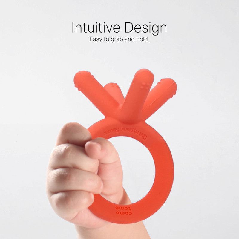 Comotomo - Silicone Baby Teether - Orange 3 Months +