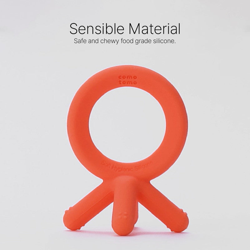 Comotomo - Silicone Baby Teether - Orange 3 Months +