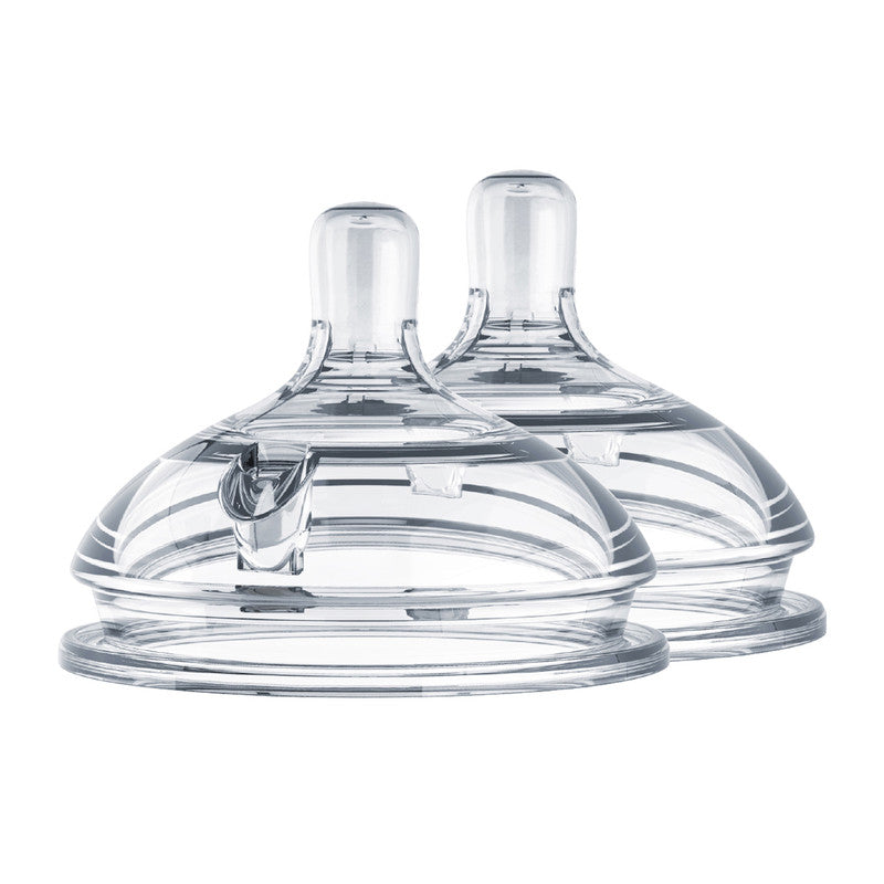 Comotomo - Natural Teat Silicone Nipples (Slow Flow) - Transparent 2 Pcs