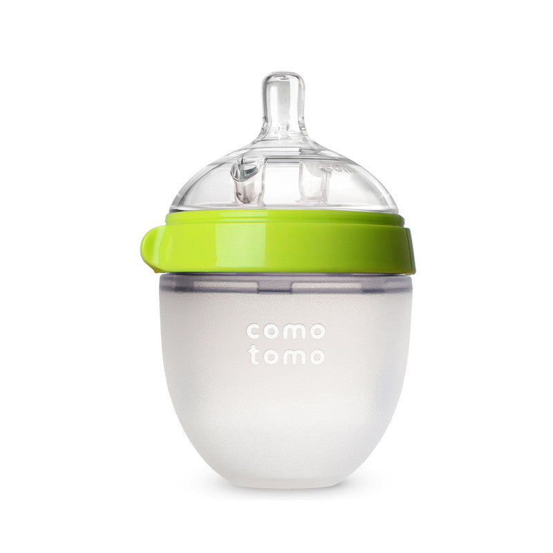 Comotomo - Natural Feel Baby Feeding Bottle - Green & White, 150 ml