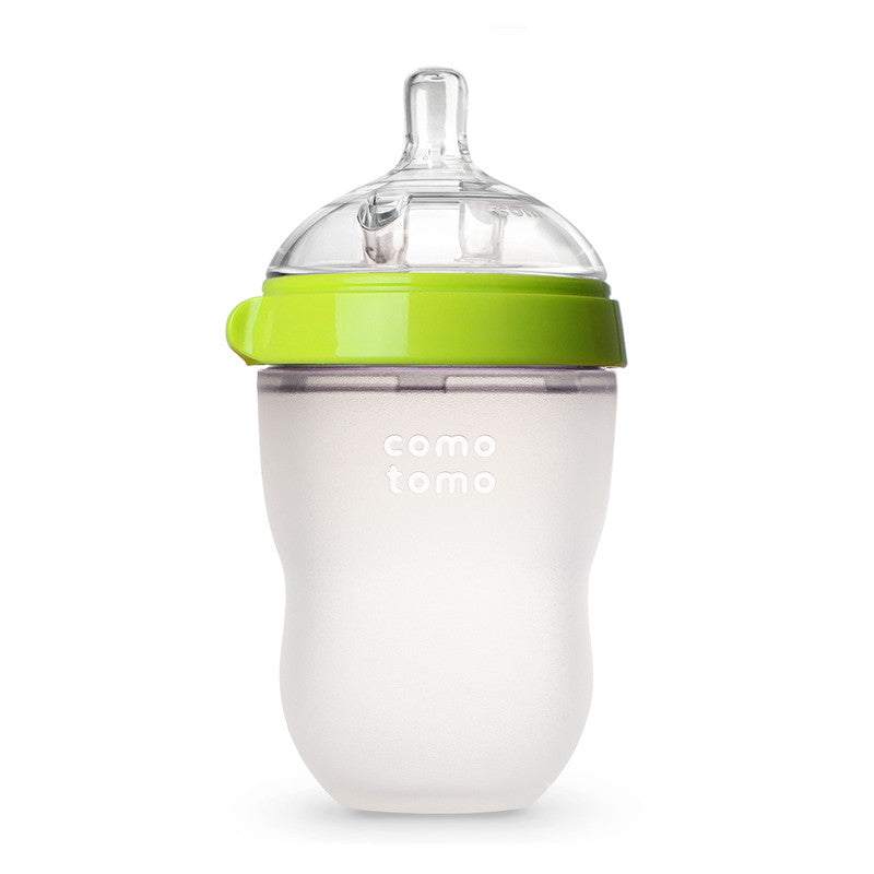 Comotomo - Natural Feel Baby Feeding Bottle - Green & White, 250 ml