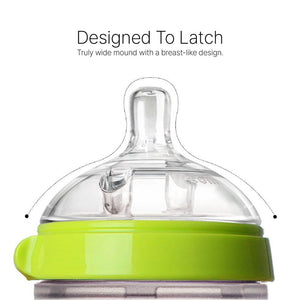 Comotomo - Natural Feel Baby Feeding Bottle - Green & White, 250 ml