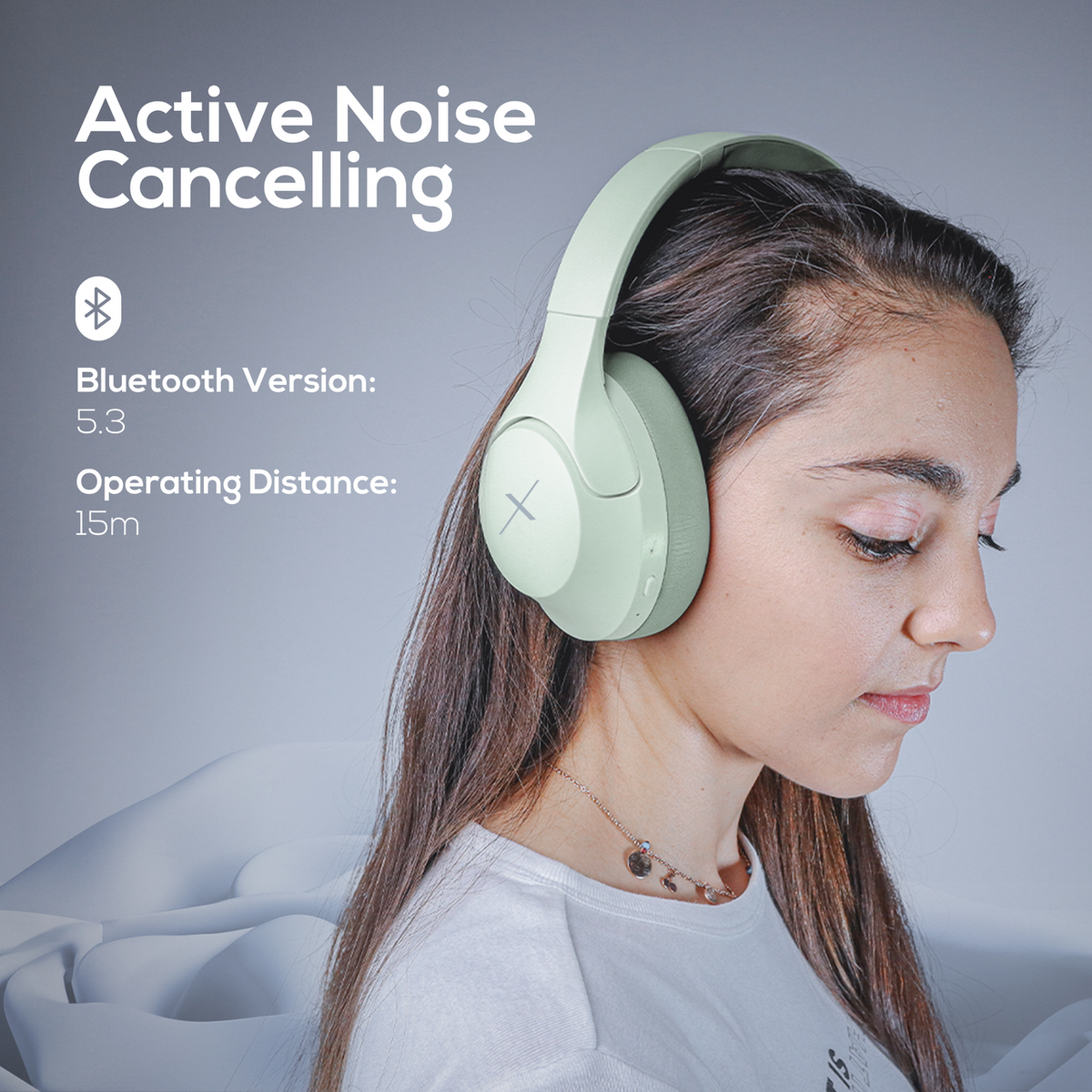 VolkanoX VXH200 Bluetooth Headphones with ANC - Green