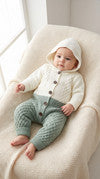 Hooded Knit Fur-Lined Baby Romper (K18)
