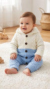 Hooded Knit Fur-Lined Baby Romper (K18)