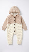 Hooded Knit Fur-Lined Baby Romper (K18)