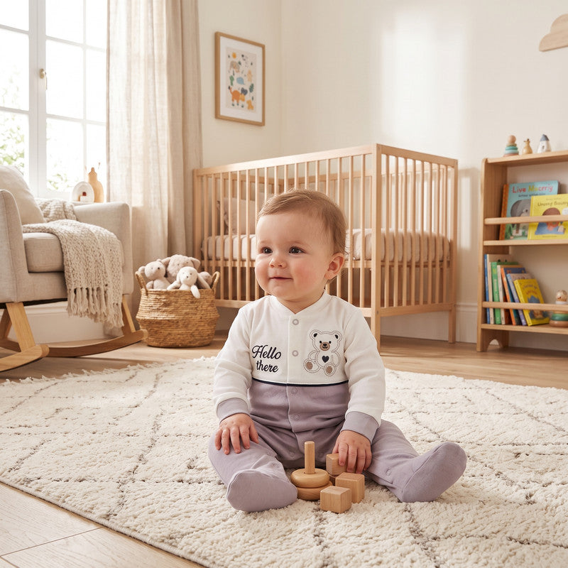 Kachoura Baby Newborn Romper (HK240) - Purple (Style 2)