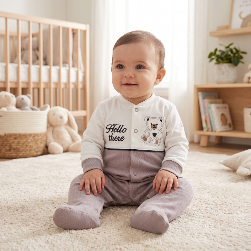Kachoura Baby Newborn Romper (HK240) - Purple (Style 2)