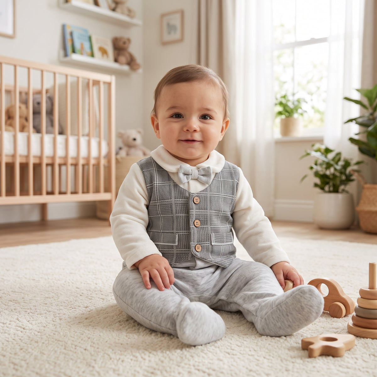 Nehad Baby winter Fur Baby Romper with bow style (11149)