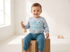 Jep Mood Hello Bear Sweatshirt & Jogger Set (2742)
