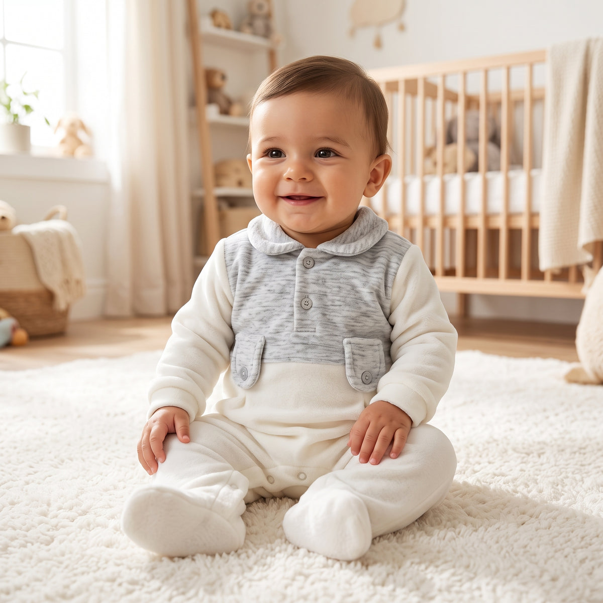 Nehad Baby Plush Winter Romper with Collar (10960)
