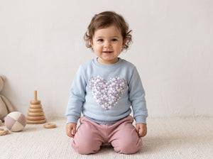 Jep Mood Heart Print Sweatshirt & Jogger Set (2706)
