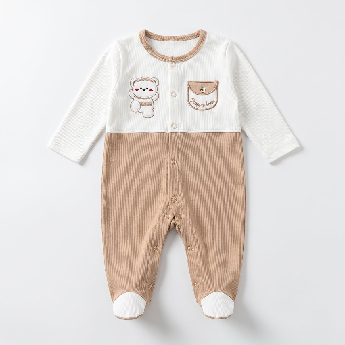 Kachoura Baby Newborn Romper (HK240) - Brown (Style 2)