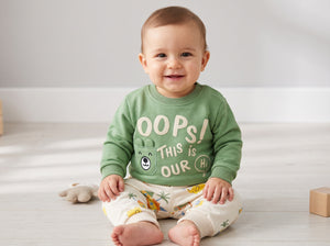 Jep Mood Oops Bear Pocket Sweatshirt & Jogger Set (2733)