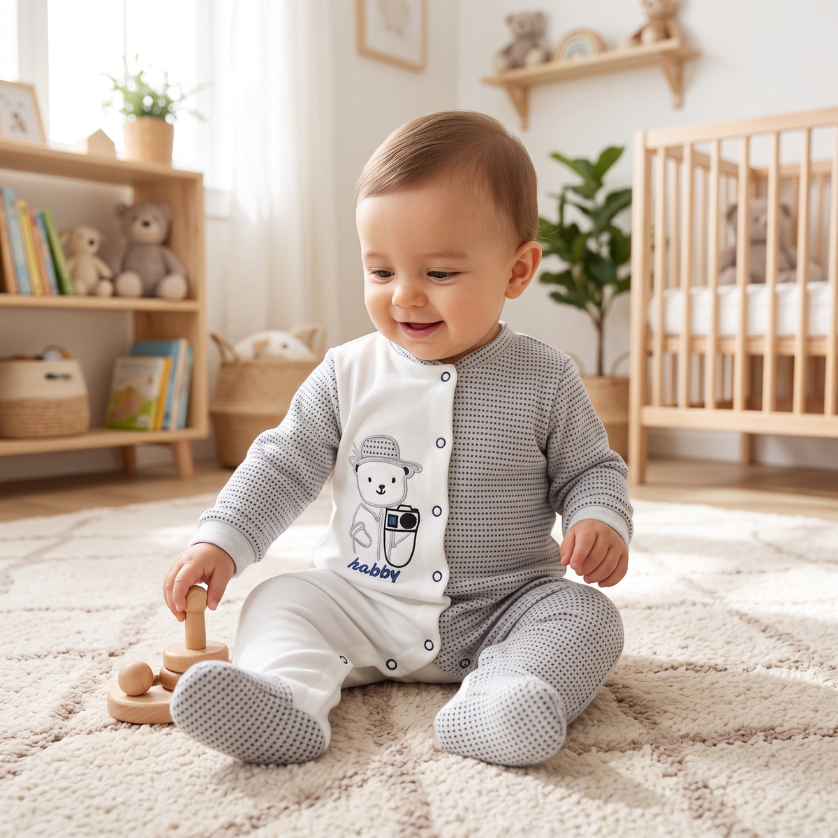 Kachoura Baby Newborn Romper (HK240) - Grey