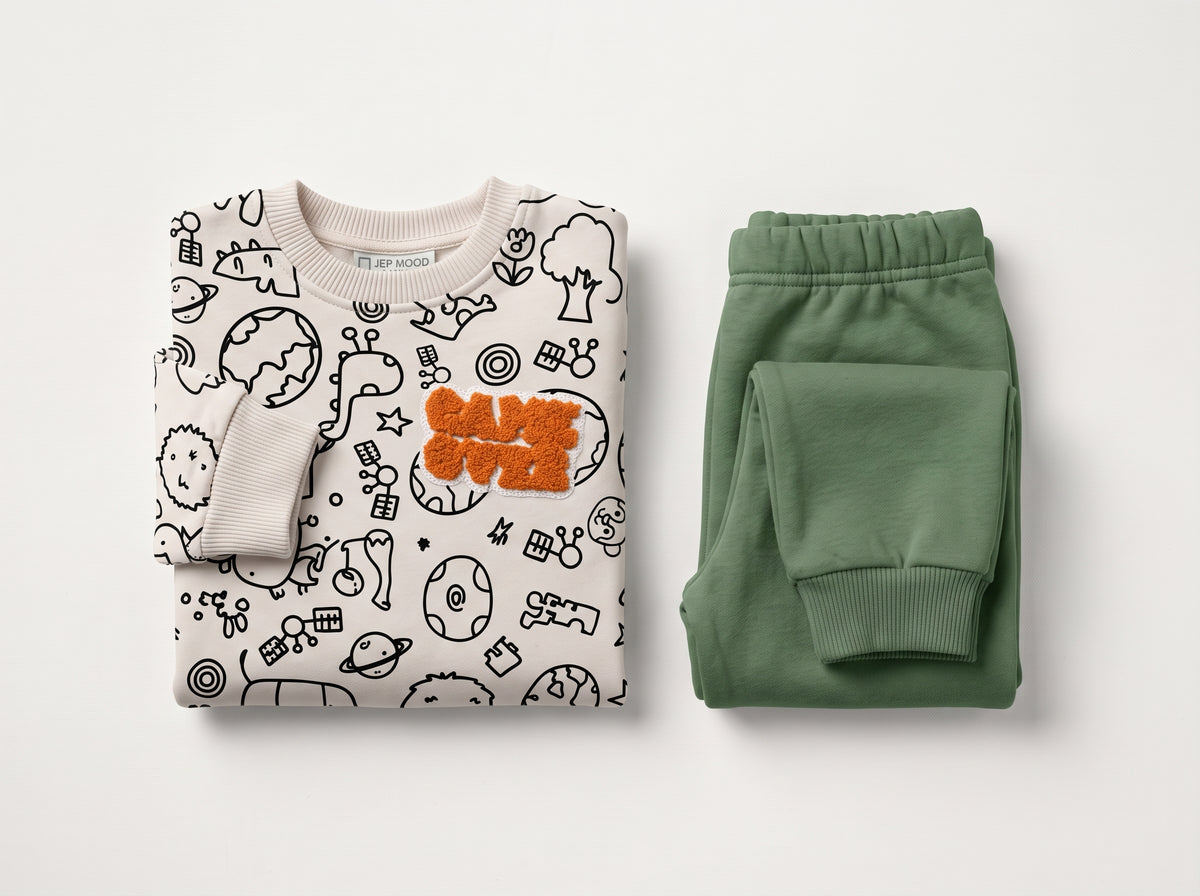 Jep Mood Space Doodle Sweatshirt & Jogger Set (2736)
