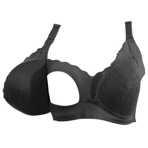 Okus - Pretty Lace Maternity & Nursing Bra - Black - XX Large