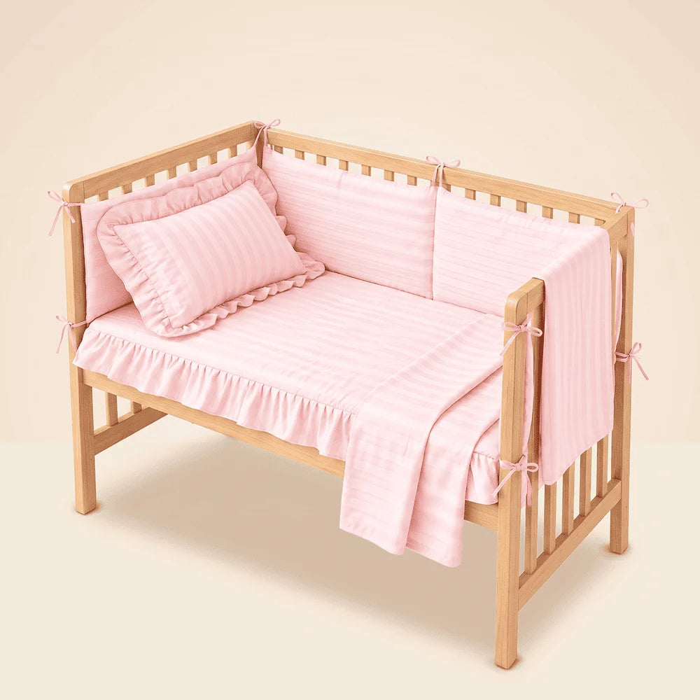Crib Bedding Set with Bumper, Pillow & Blanket