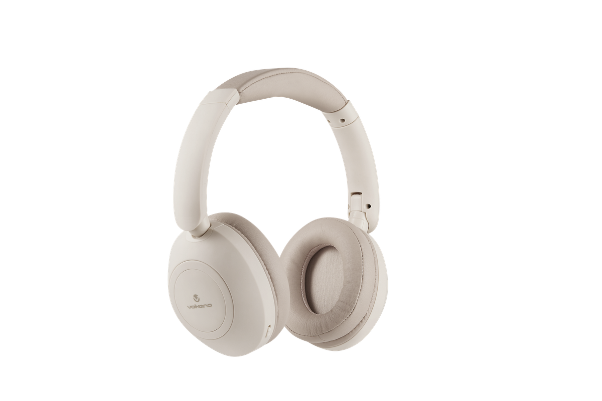 Volkano Aura Series Active Noise Cancelling Bluetooth Headphones - Cream
