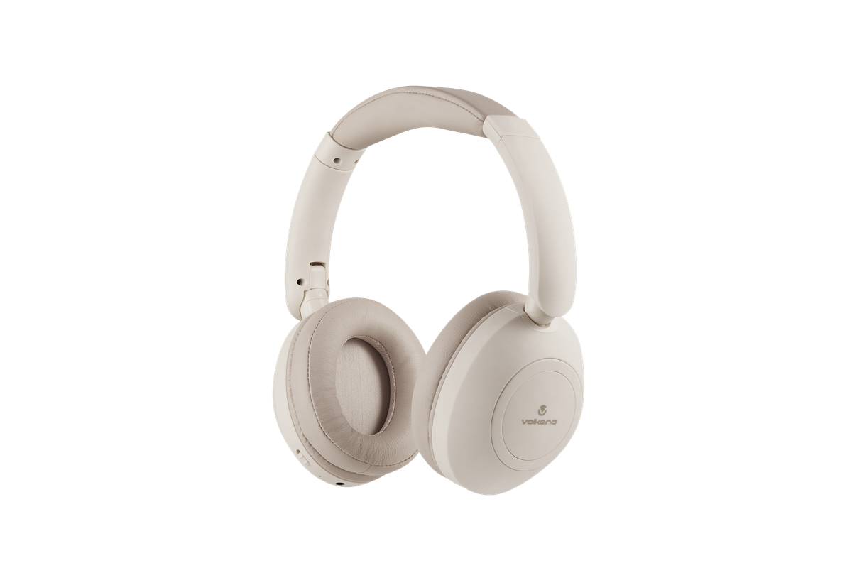 Volkano Aura Series Active Noise Cancelling Bluetooth Headphones - Cream