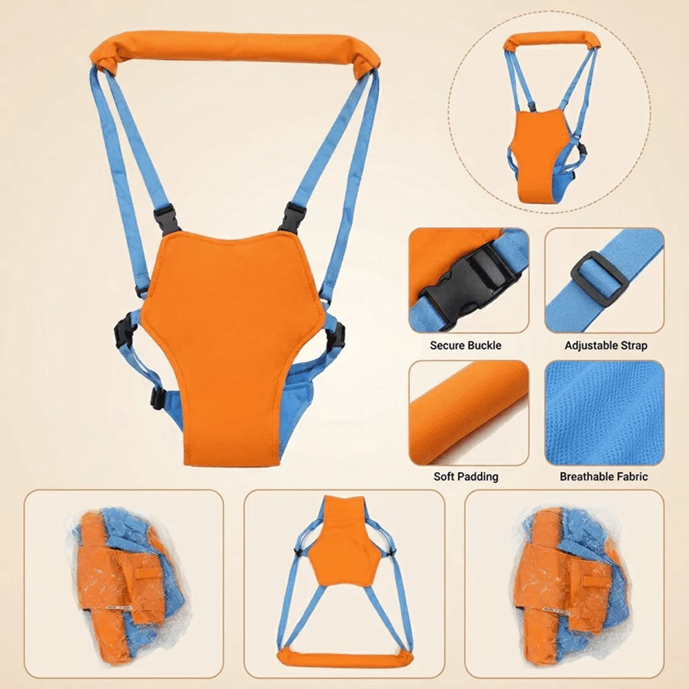 Adjustable Baby Walking Assistant Harness - Orange/Blue