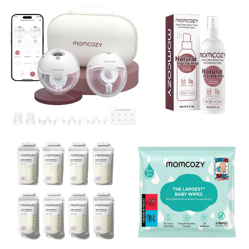 Momcozy M5 Smart APP Controlled Wearable Breast Pump, Hands-Free Wireless Electric Pump Double - Gray