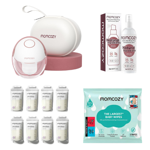 Momcozy M6 Breast Pump Hands-Free Mobile Style Wearable, Single, Cozy Red