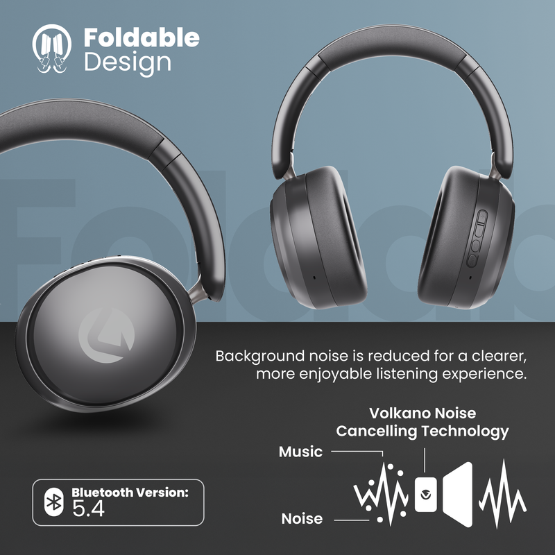 Volkano Lexi Bluetooth Headphone with ANC - Black