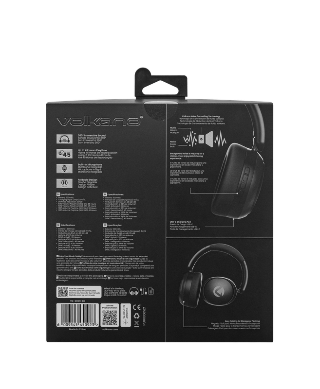 Volkano Lexi Bluetooth Headphone with ANC - Black