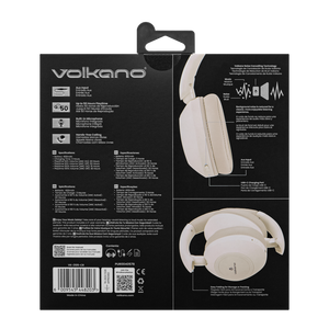 Volkano Aura Series Active Noise Cancelling Bluetooth Headphones - Cream