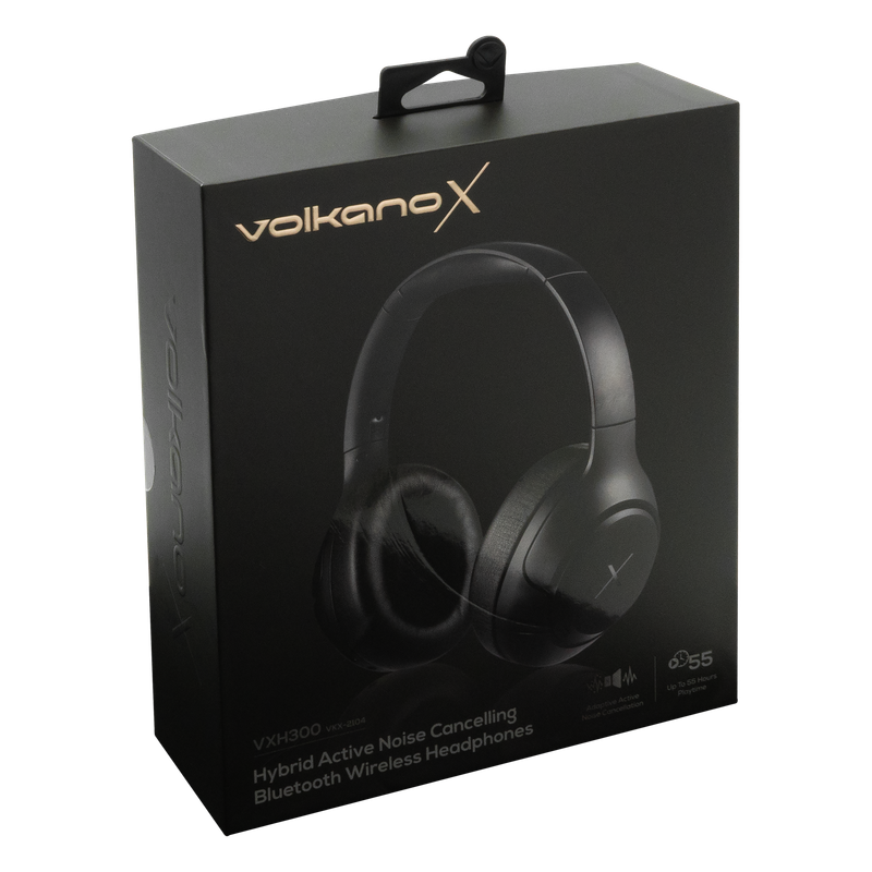 VolkanoX VXH300 Bluetooth Headphones with Hybrid ANC - Black