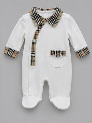 Baby Boy Cotton Jersey Romper with Contrast Design - Image 2