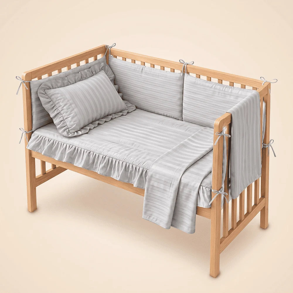 Crib Bedding Set with Bumper, Pillow & Blanket