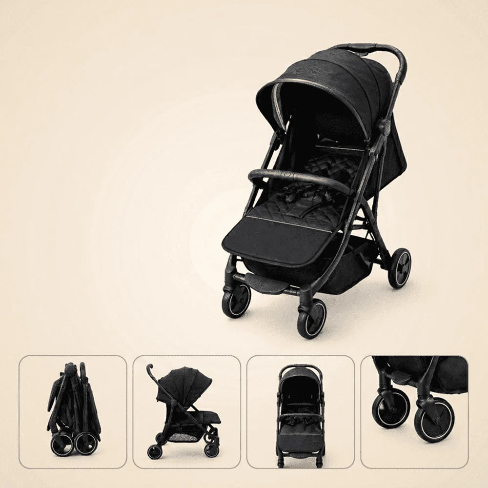 Compact Umbrella Stroller - All Black Quilted