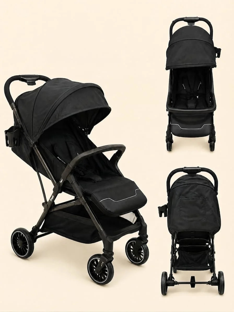 Premium Baby Stroller with Cup Holder - Black